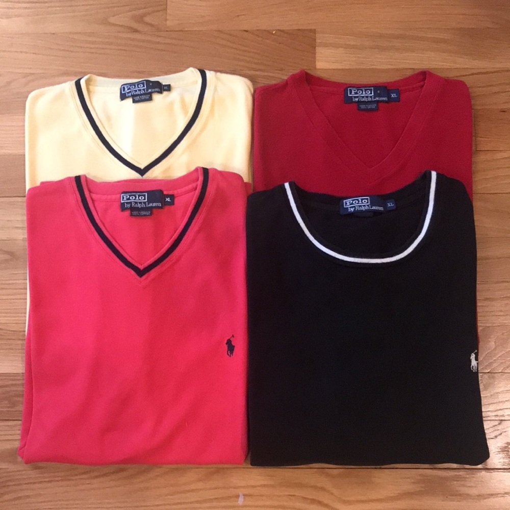 Polo by Ralph Lauren Men’s Short Sleeve Polo’s XL (Bundle of 4) Four Colors